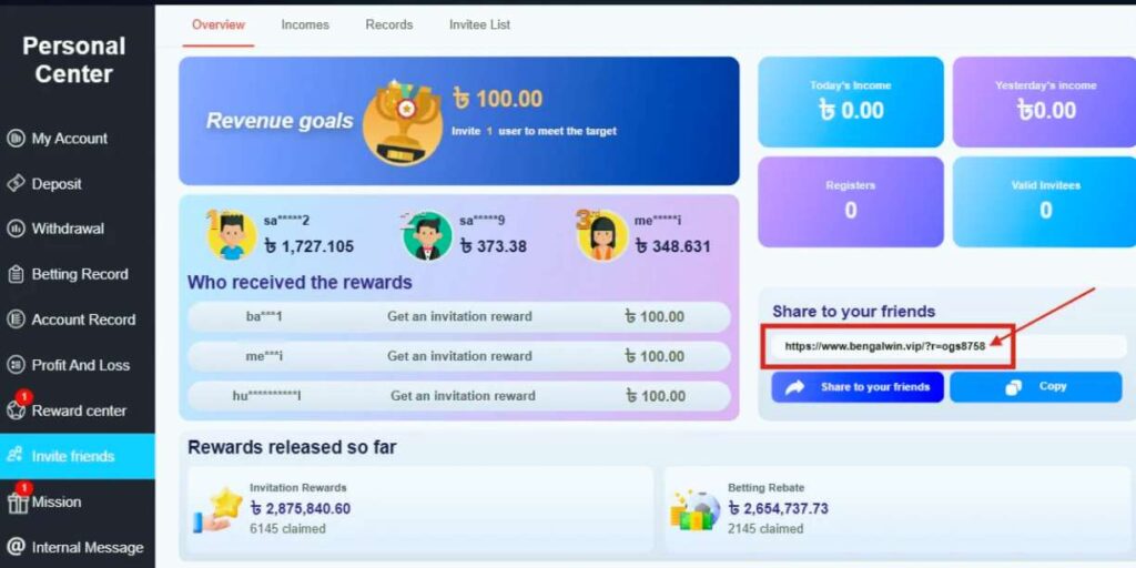 Bengalwin Referral Bonus Program: Share, Invite, and Earn